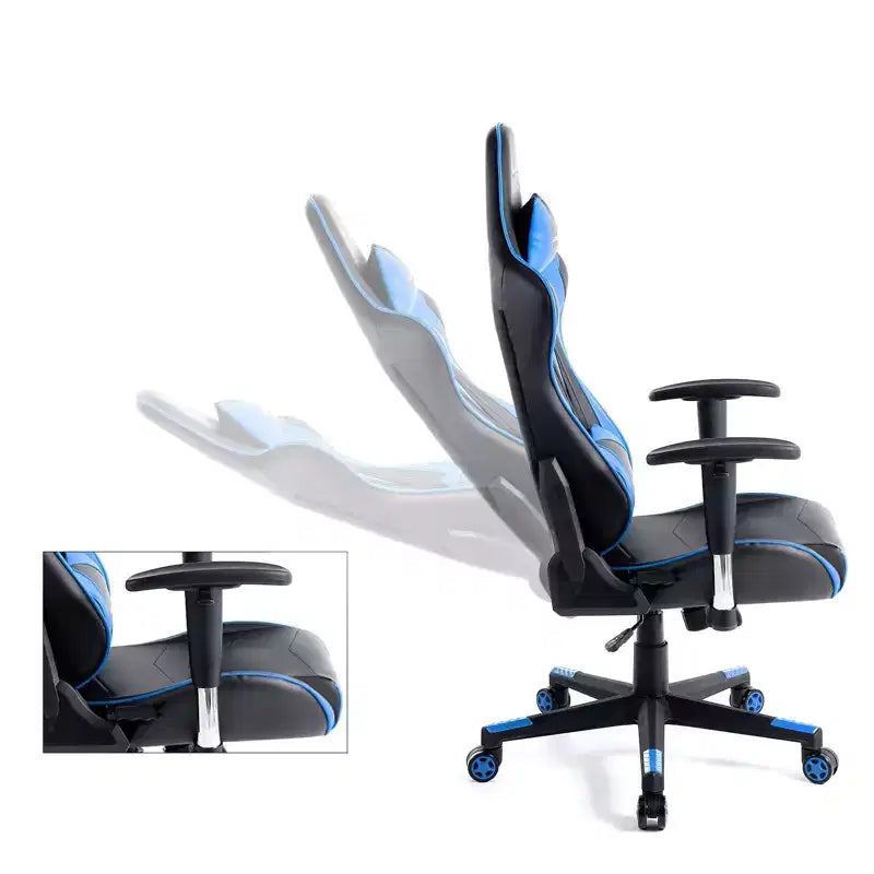 Silla de oficina para videojuegos de cuero PU con reposacabezas y almohada lumbar ajustables - GTRACING