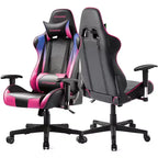 Silla de oficina para videojuegos de cuero PU con reposacabezas y almohada lumbar ajustables - GTRACING