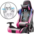 Silla de oficina para videojuegos de cuero PU con reposacabezas y almohada lumbar ajustables - GTRACING