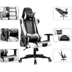 Silla de oficina para videojuegos de cuero PU con reposacabezas y almohada lumbar ajustables - GTRACING