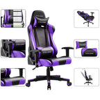 Silla de oficina para videojuegos de cuero PU con reposacabezas y almohada lumbar ajustables - GTRACING