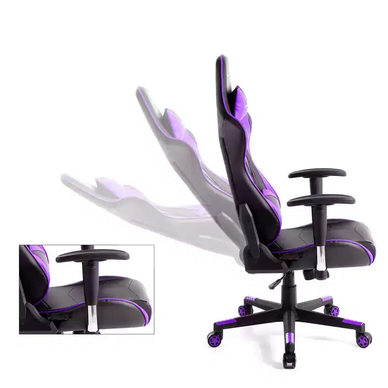 Silla de oficina para videojuegos de cuero PU con reposacabezas y almohada lumbar ajustables - GTRACING