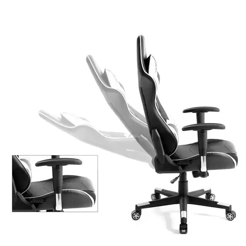 Silla de oficina para videojuegos de cuero PU con reposacabezas y almohada lumbar ajustables - GTRACING
