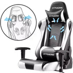 Silla de oficina para videojuegos de cuero PU con reposacabezas y almohada lumbar ajustables - GTRACING