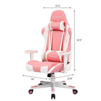 Silla de oficina para videojuegos de cuero PU con reposacabezas y almohada lumbar ajustables - GTRACING