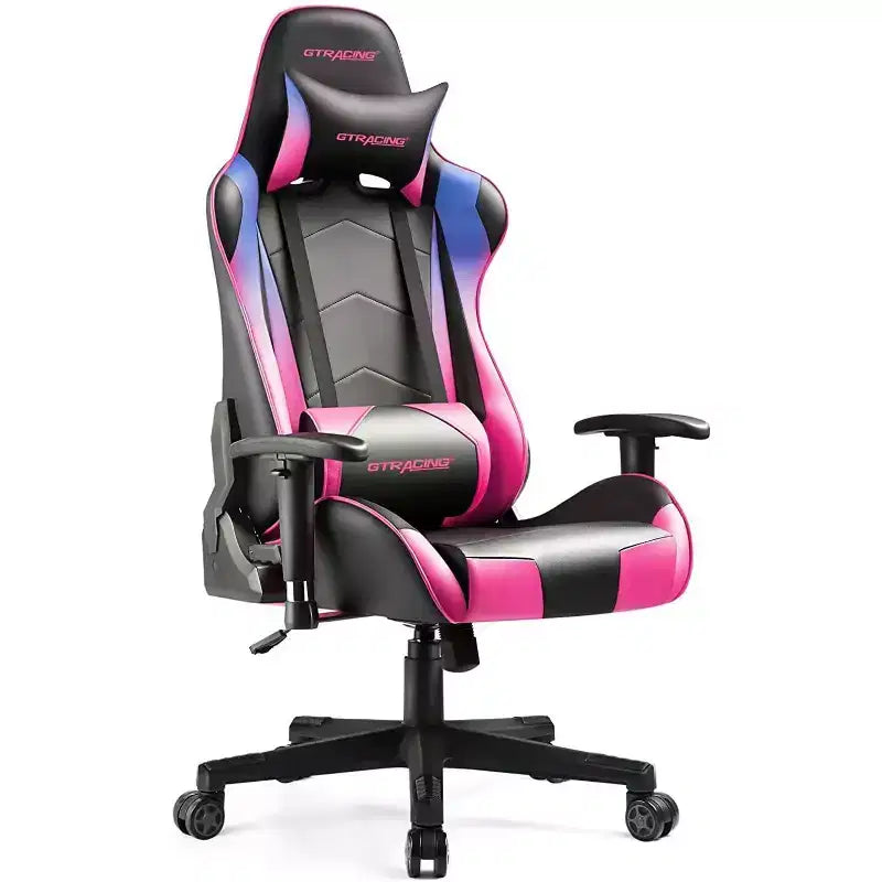 Silla de oficina para videojuegos de cuero PU con reposacabezas y almohada lumbar ajustables - GTRACING