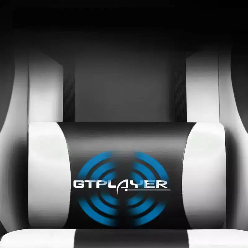 Silla Gamer con Reposapiés y Cojín Masajeador Lumbar Ergonómico de Piel Sintética - GTRACING