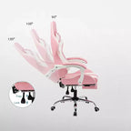 Silla Gamer con Reposapiés y Cojín Masajeador Lumbar Ergonómico de Piel Sintética - GTRACING