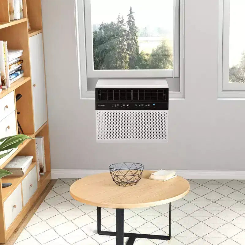 Aire acondicionado de ventana Costway 8100 BTU (12000 BTU Ashrae) con control remoto, panel de control LED, hasta 37 m².