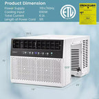 Aire acondicionado de ventana Costway 8100 BTU (12000 BTU Ashrae) con control remoto, panel de control LED, hasta 37 m².