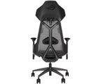 Silla gaming ergonómica ASUS ROG Destrier, estética ciber-futurista, ajustes de asiento versátiles, modo de soporte para juegos móviles en reposabrazos, panel acústico