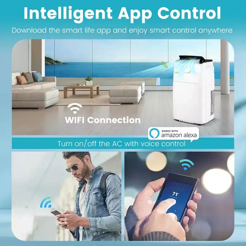 Aire acondicionado portátil Costway de 13.000 BTU con funciones de refrigeración, ventilador, calefacción y deshumidificador