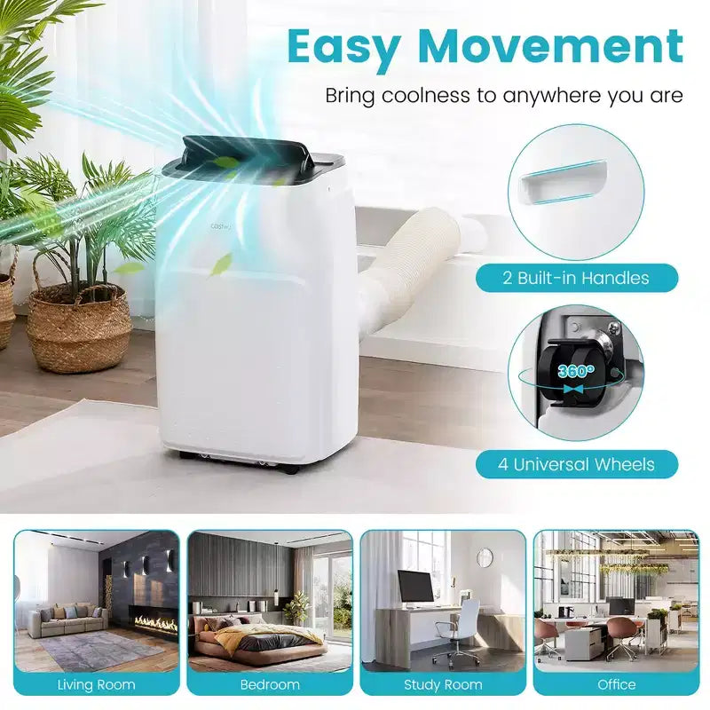 Aire acondicionado portátil Costway de 13.000 BTU con funciones de refrigeración, ventilador, calefacción y deshumidificador