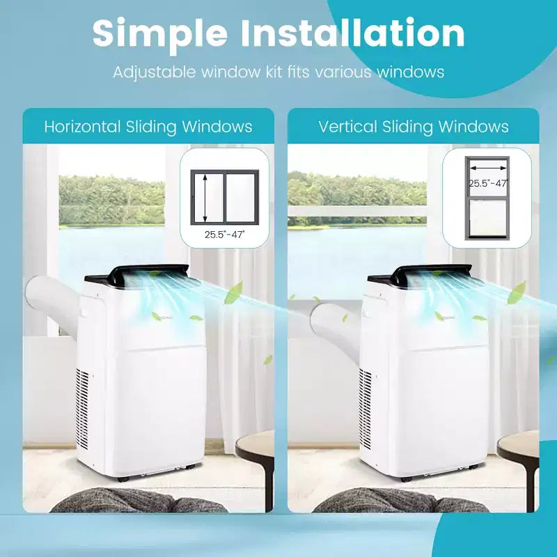 Aire acondicionado portátil Costway de 13.000 BTU con funciones de refrigeración, ventilador, calefacción y deshumidificador
