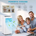 Acondicionador de Aire Portátil Costway de 8000 BTU, Unidad de CA 3 en 1 con Ventilador Frío, Deshumidificador y Modo de Sueño