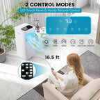 Acondicionador de Aire Portátil Costway de 8000 BTU, Unidad de CA 3 en 1 con Ventilador Frío, Deshumidificador y Modo de Sueño