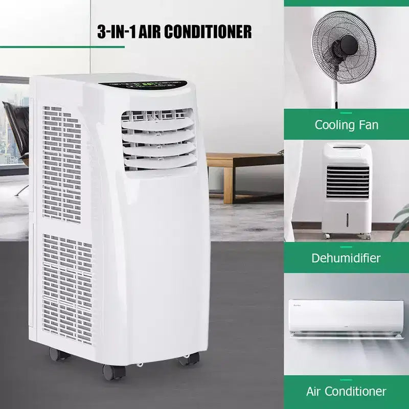 Costway Aire Acondicionado Portátil 5500 BTU (8000BTU ASHRAE) y Función Deshumidificador con Control Remoto