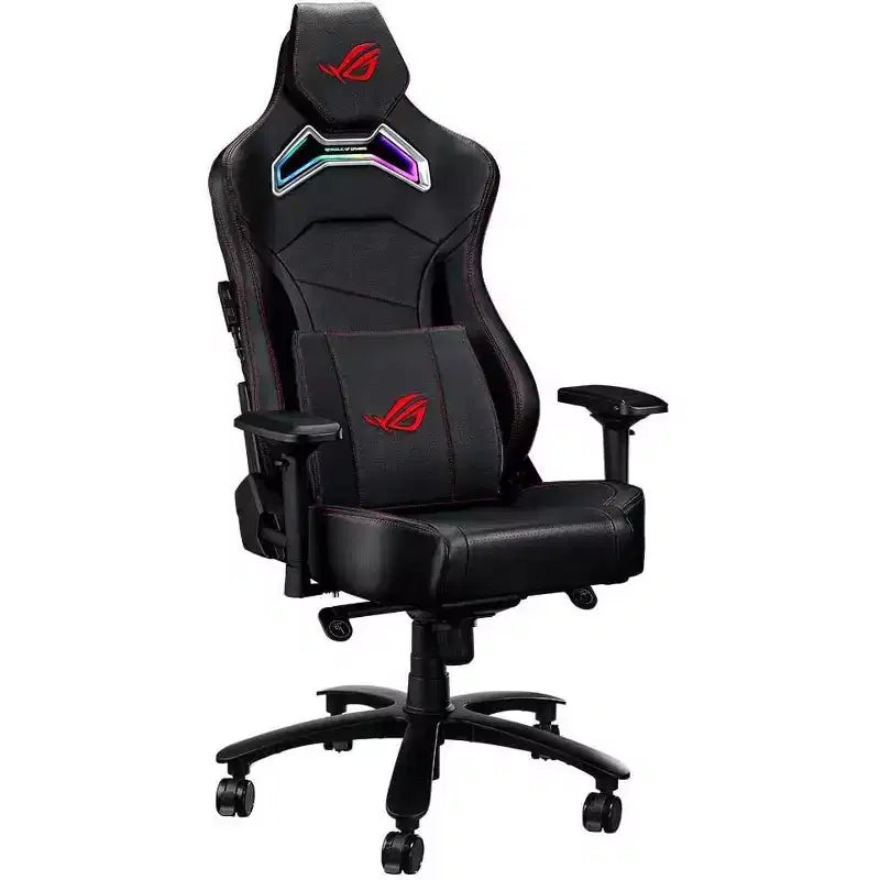 ASUS ROG Chariot RGB Silla Gaming con Espuma viscoelástica para soporte lumbar, reposabrazos ajustable 4D, respaldo reclinable, material de cuero sintético transpirable
