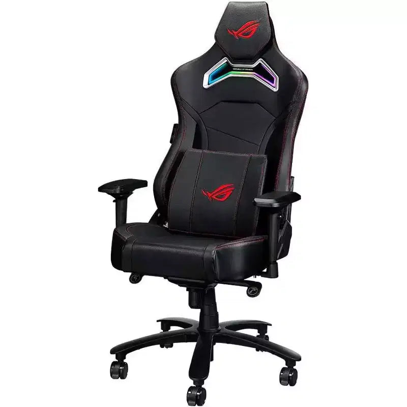 ASUS ROG Chariot RGB Silla Gaming con Espuma viscoelástica para soporte lumbar, reposabrazos ajustable 4D, respaldo reclinable, material de cuero sintético transpirable