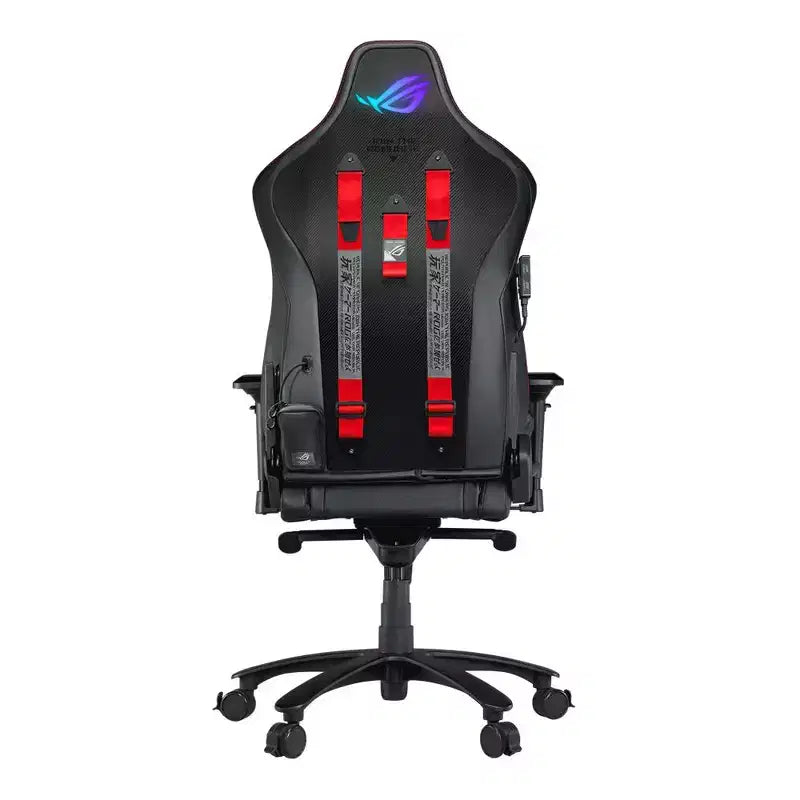 ASUS ROG Chariot RGB Silla Gaming con Espuma viscoelástica para soporte lumbar, reposabrazos ajustable 4D, respaldo reclinable, material de cuero sintético transpirable