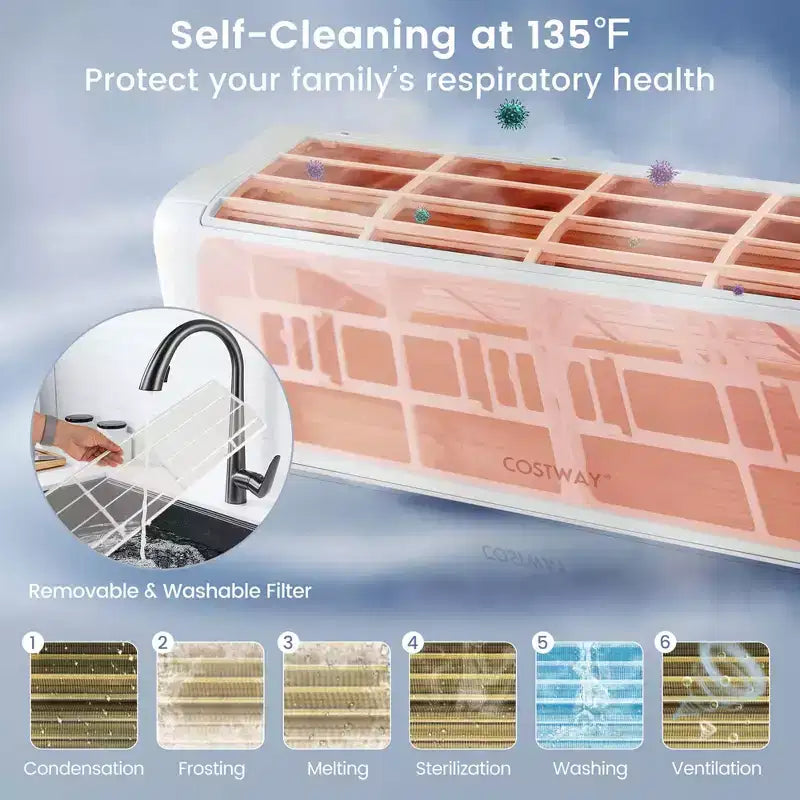 Aire acondicionado mini split Costway de 12,000 BTU con bomba de calor y control remoto