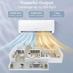 Aire acondicionado mini split Costway de 12,000 BTU con bomba de calor y control remoto