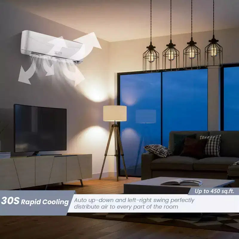Aire acondicionado y calefactor tipo split de pared Costway de 9000 BTU con control remoto