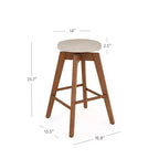 Taburete de bar de madera giratorio para mostrador - Sin brazos, altura fija, capacidad de 113 kg
