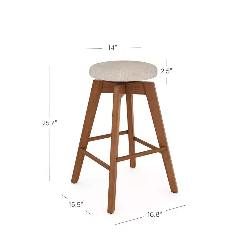 Taburete de bar de madera giratorio para mostrador - Sin brazos, altura fija, capacidad de 113 kg