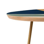 Mesa auxiliar redonda multicolor – Estructura de acero, cubierta de madera compuesta, 48x48x48 cm