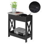 Mesa auxiliar Oxford abatible con estación de carga y estante de imitación - Breighton Home