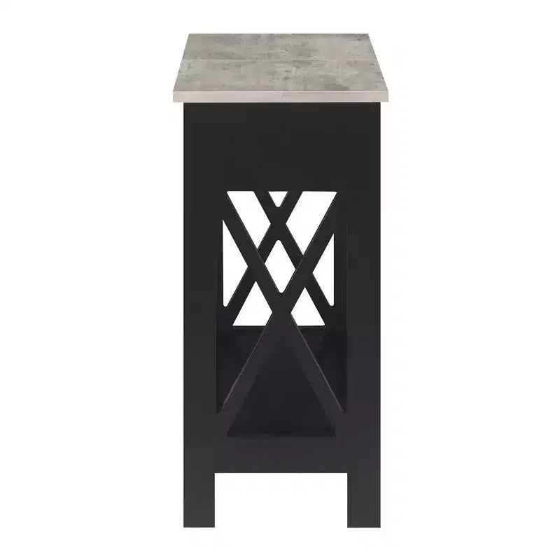 Mesa auxiliar Oxford abatible con estación de carga y estante de imitación - Breighton Home