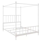 Cama con dosel de metal