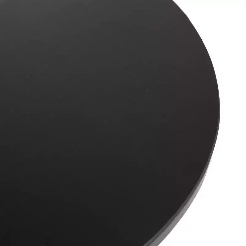 Mesa auxiliar flotante de madera semicircular – 18x14, Negra, Estantes incorporados, Ahorro de espacio