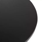 Mesa auxiliar flotante de madera semicircular – 18x14, Negra, Estantes incorporados, Ahorro de espacio