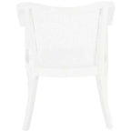 Sillón de comedor de mimbre – Estructura de madera de olmo, respaldo curvo, blanco, capacidad de 125 kg