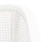 Sillón de comedor de mimbre – Estructura de madera de olmo, respaldo curvo, blanco, capacidad de 125 kg