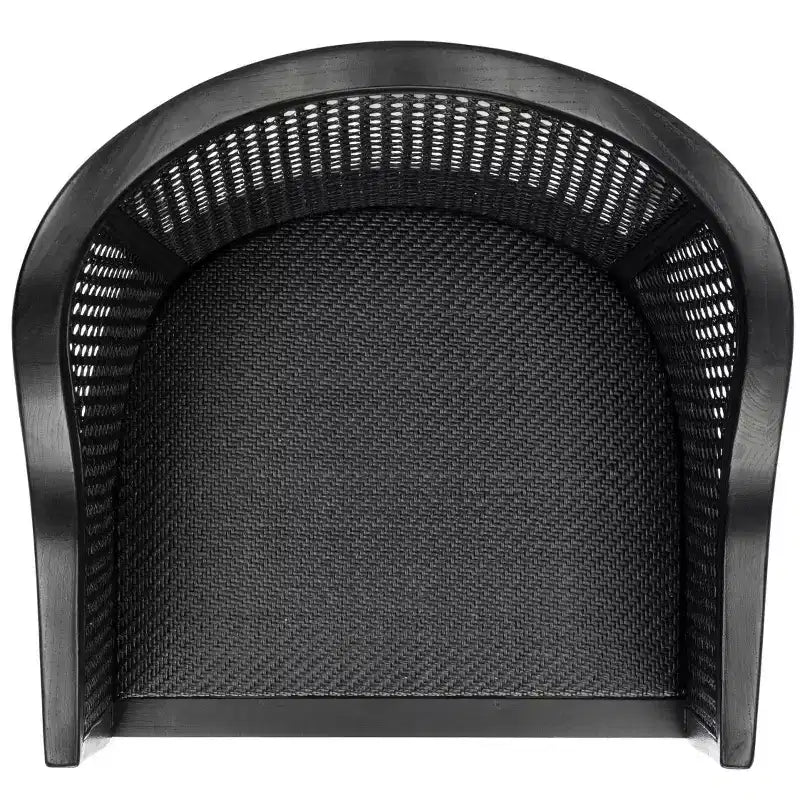 Sillón de comedor de mimbre – Estructura de madera de olmo, respaldo curvo, blanco, capacidad de 125 kg