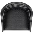 Sillón de comedor de mimbre – Estructura de madera de olmo, respaldo curvo, blanco, capacidad de 125 kg