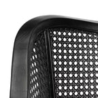Sillón de comedor de mimbre – Estructura de madera de olmo, respaldo curvo, blanco, capacidad de 125 kg