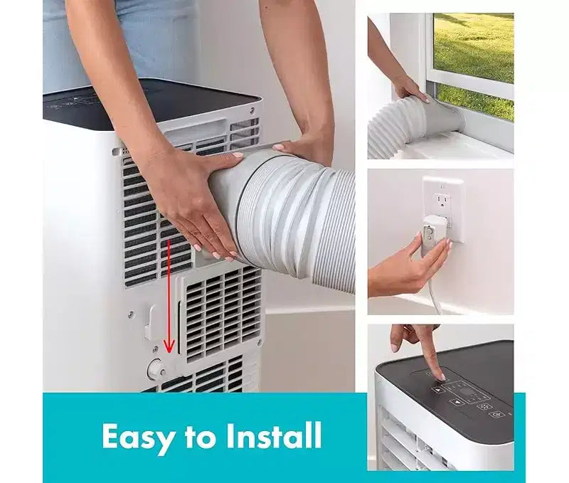 SereneLife Aire Acondicionado Portátil de 8,000 BTU con WiFi, Deshumidificador y Ventilador