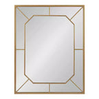 Espejo de pared rectangular – Incrustaciones de hierro negro, diseño dimensional, 22.75x28.88 pulg.