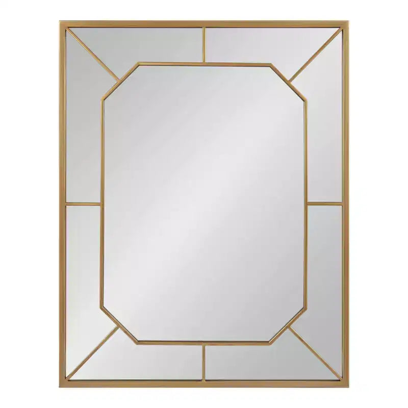Espejo de pared rectangular – Incrustaciones de hierro negro, diseño dimensional, 22.75x28.88 pulg.