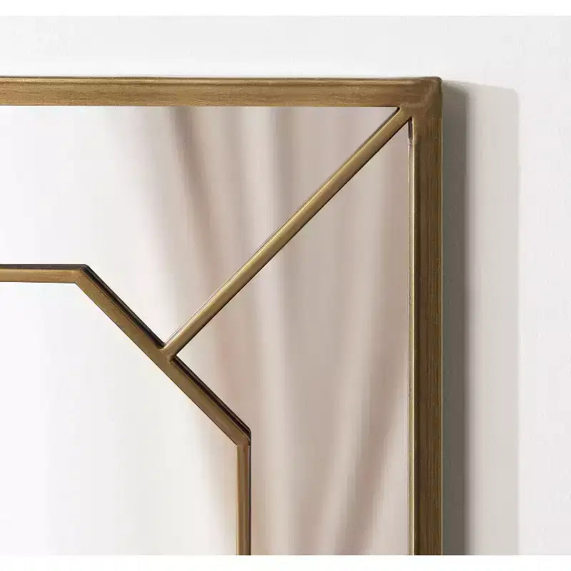 Espejo de pared rectangular – Incrustaciones de hierro negro, diseño dimensional, 22.75x28.88 pulg.