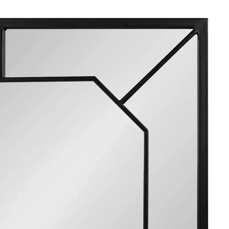 Espejo de pared rectangular – Incrustaciones de hierro negro, diseño dimensional, 22.75x28.88 pulg.