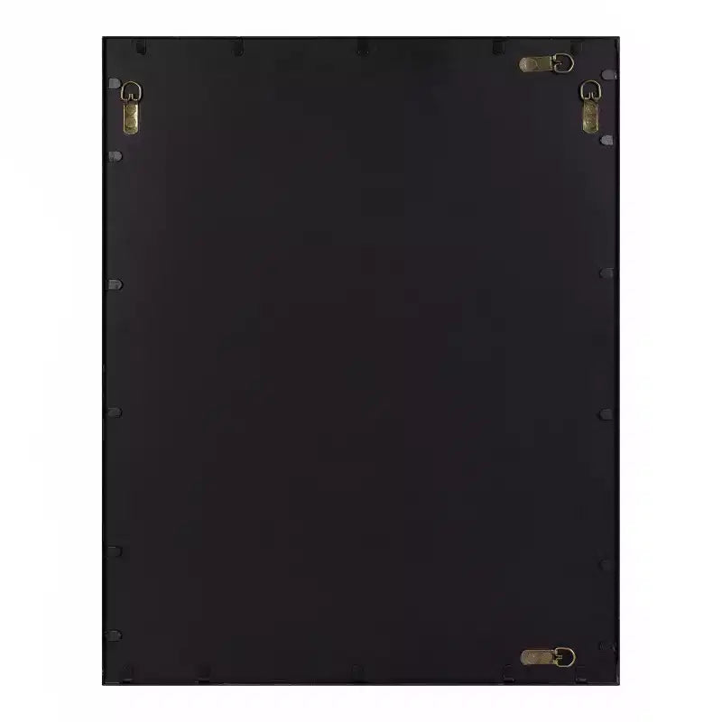 Espejo de pared rectangular – Incrustaciones de hierro negro, diseño dimensional, 22.75x28.88 pulg.