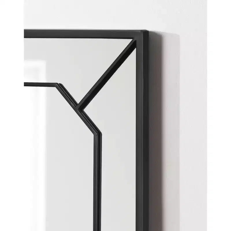 Espejo de pared rectangular – Incrustaciones de hierro negro, diseño dimensional, 22.75x28.88 pulg.
