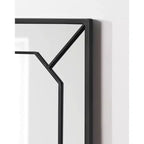 Espejo de pared rectangular – Incrustaciones de hierro negro, diseño dimensional, 22.75x28.88 pulg.