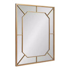Espejo de pared rectangular – Incrustaciones de hierro negro, diseño dimensional, 22.75x28.88 pulg.