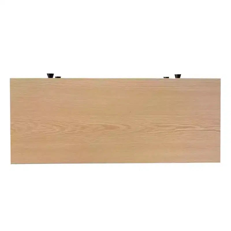 Zapatero funcional con vetas de madera, 2 cajones abatibles y paneles ajustables